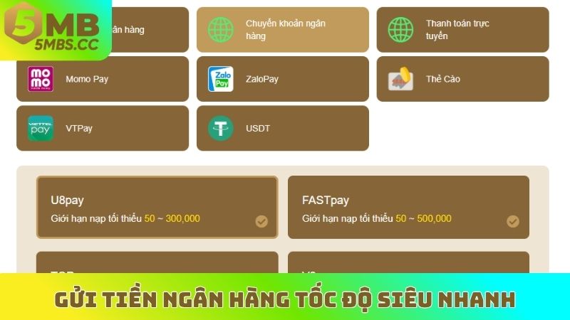 Gửi tiền ngân hàng tốc độ siêu nhanh