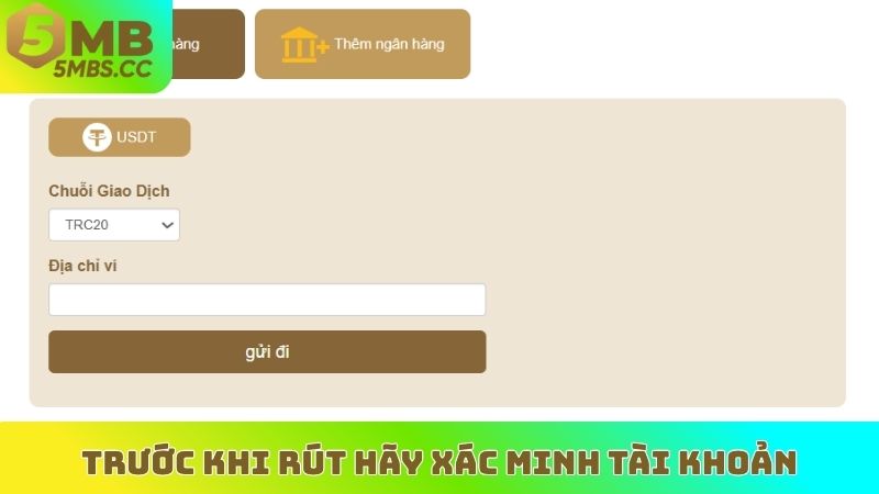 Trước khi rút hãy xác minh tài khoản